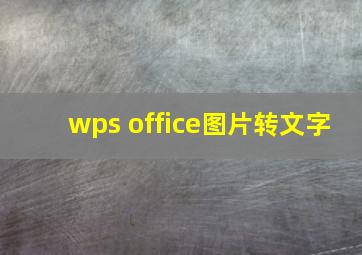 wps office图片转文字